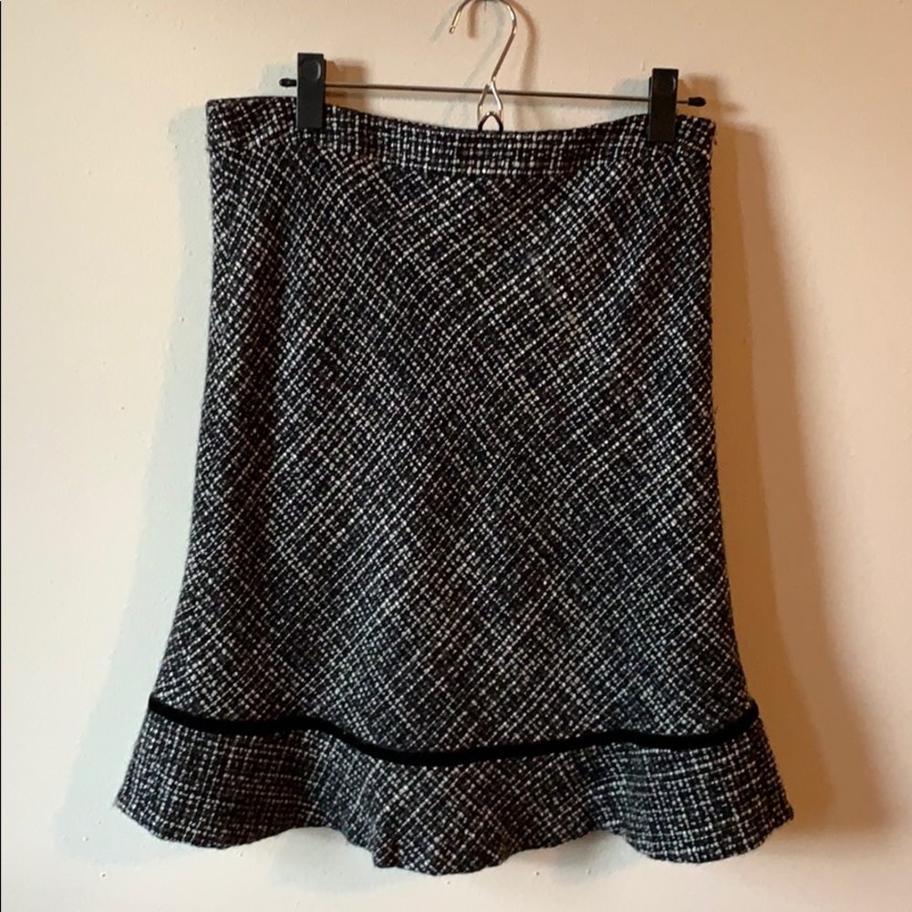 Black White Gray Wool Skirt
